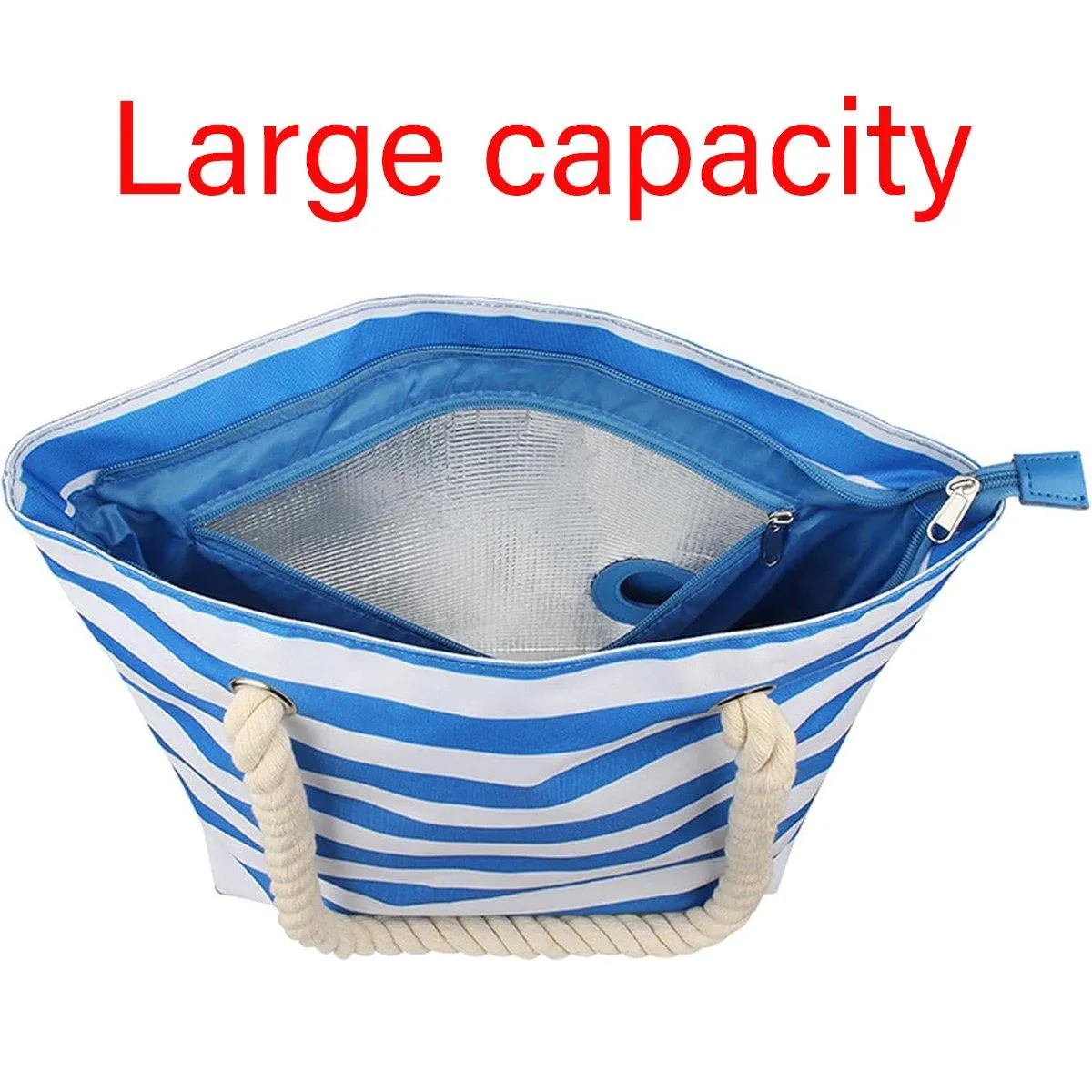 Wine Bag Picnic Tote Striped Outdoor Beach Camping Storage Bag Portable Travel