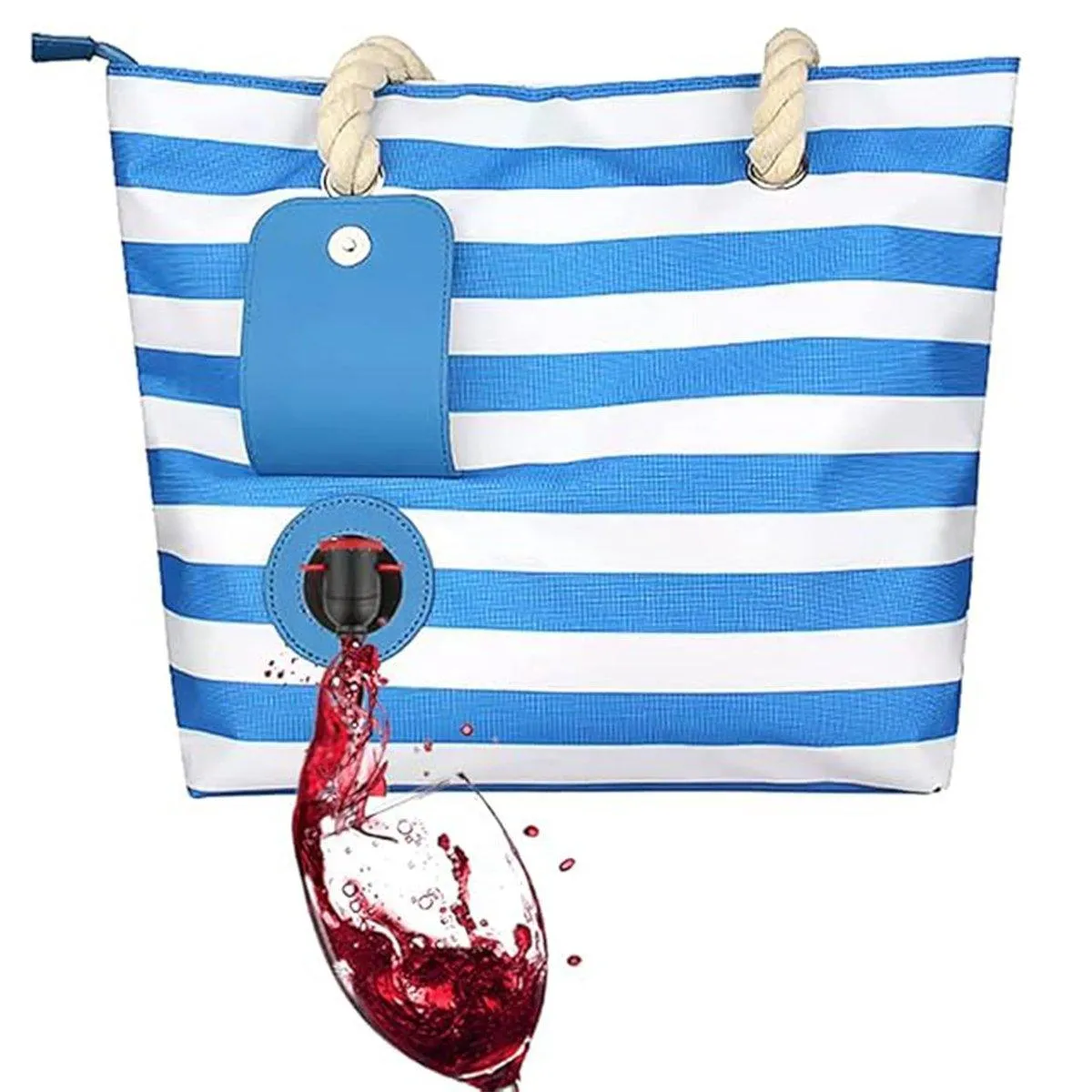 Wine Bag Picnic Tote Striped Outdoor Beach Camping Storage Bag Portable Travel