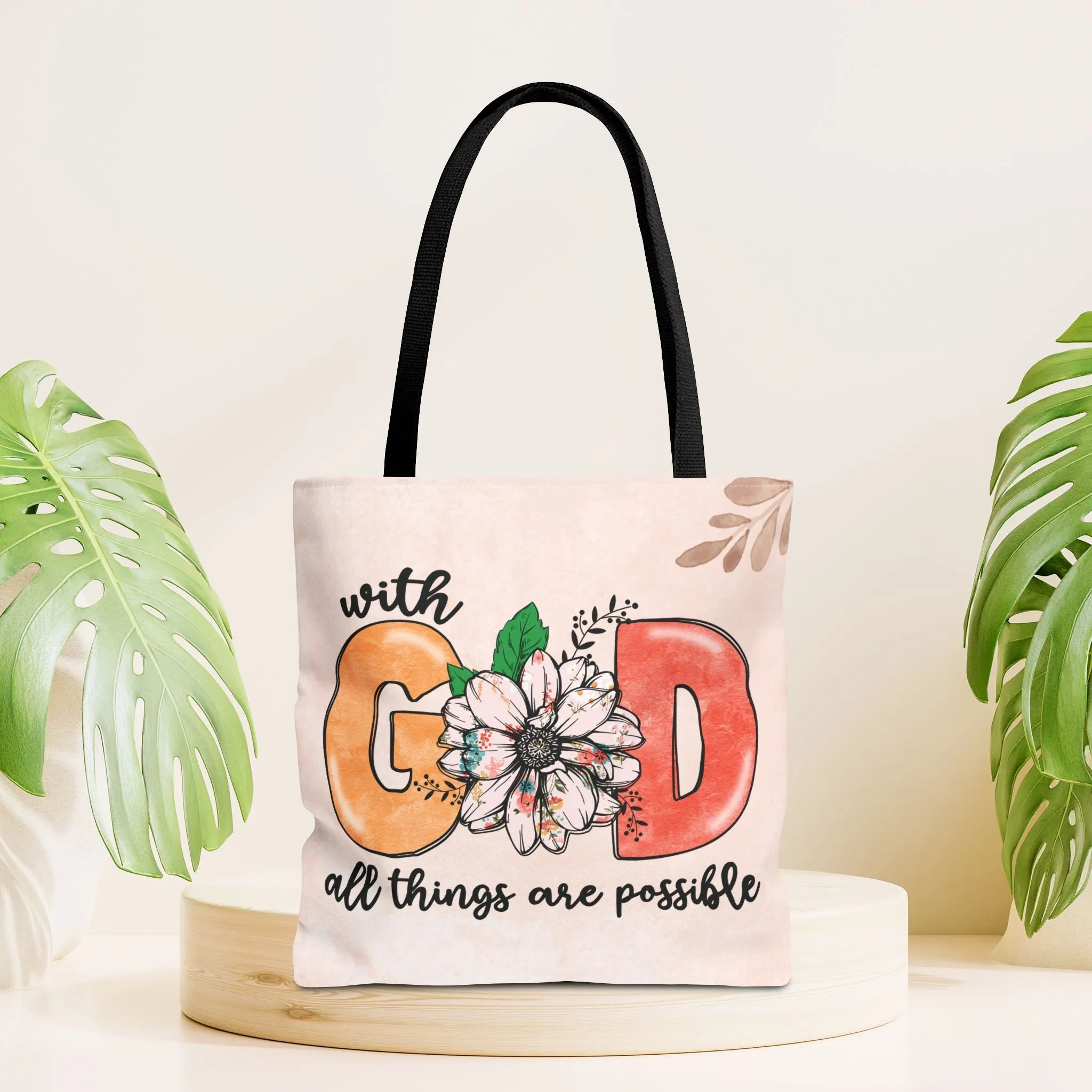 With God All Things Are Possible Tote Bag - Christian Tote Bag