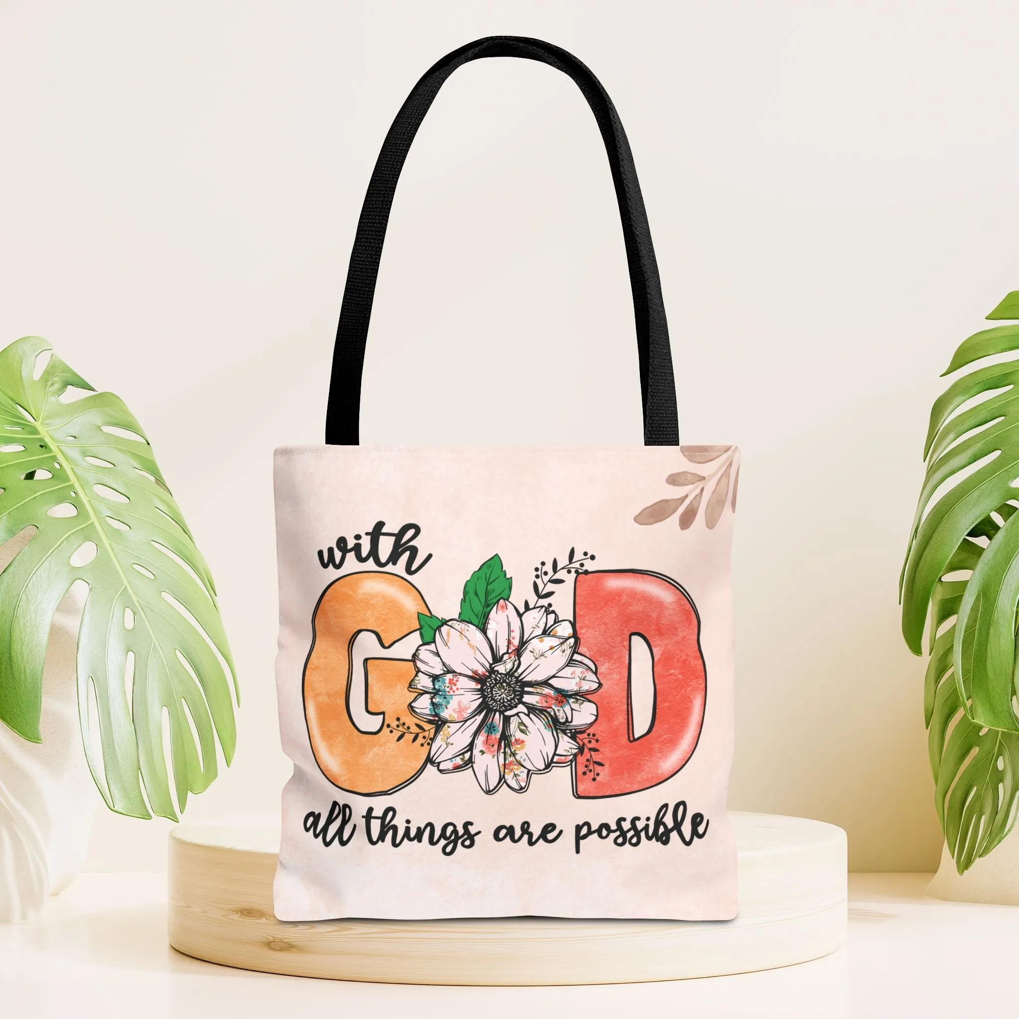 With God All Things Are Possible Tote Bag - Christian Tote Bag