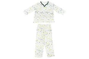 Women's Bamboo Pima 3/4 Sleeve Nursing PJ Set - Stars White