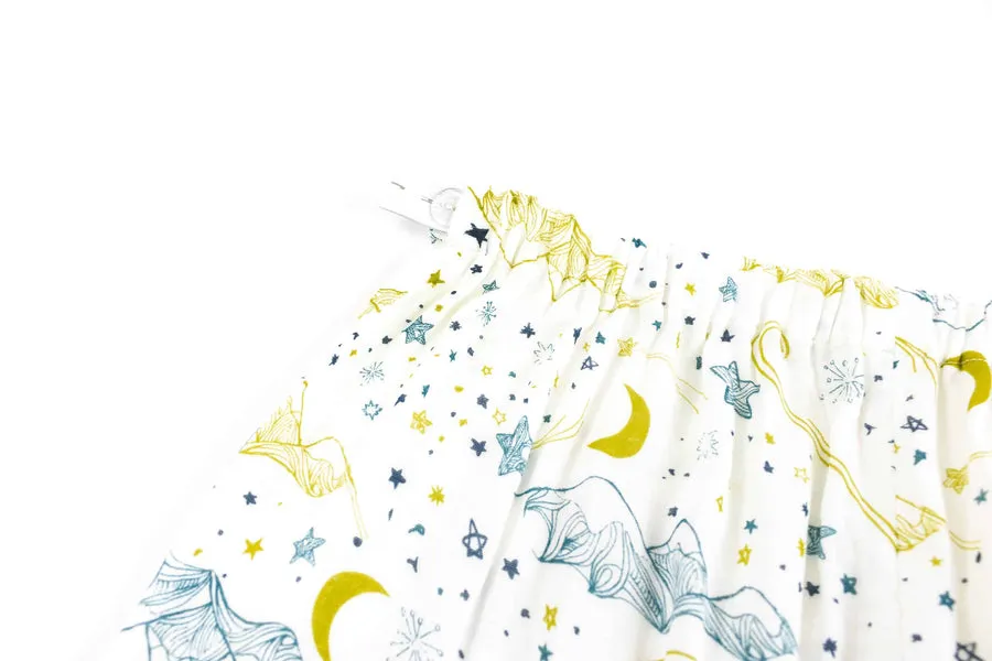 Women's Bamboo Pima 3/4 Sleeve Nursing PJ Set - Stars White