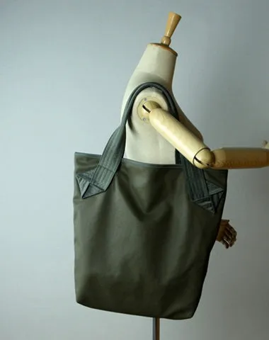 Womens Light Gray Nylon Shoulder Tote Bags Best Light Gray Nylon Tote Handbag Shopper Bags Purse for Ladies