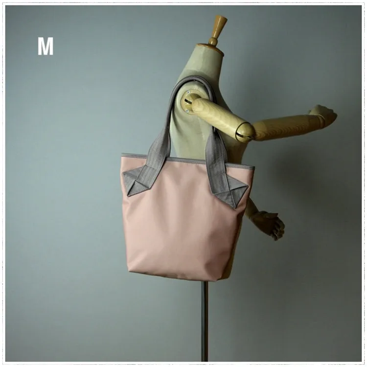 Womens Light Gray Nylon Shoulder Tote Bags Best Light Gray Nylon Tote Handbag Shopper Bags Purse for Ladies
