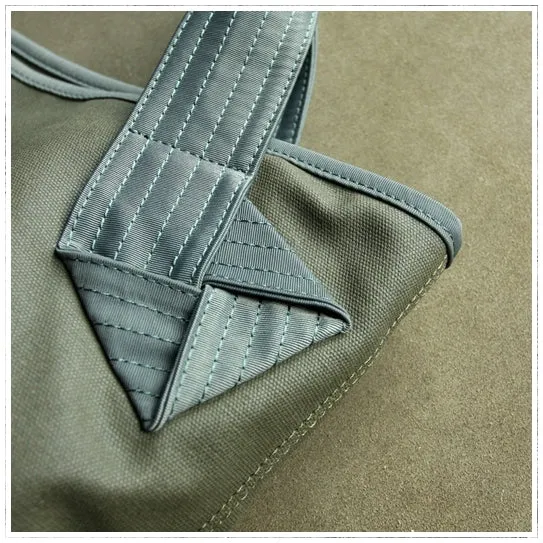 Womens Light Gray Nylon Shoulder Tote Bags Best Light Gray Nylon Tote Handbag Shopper Bags Purse for Ladies
