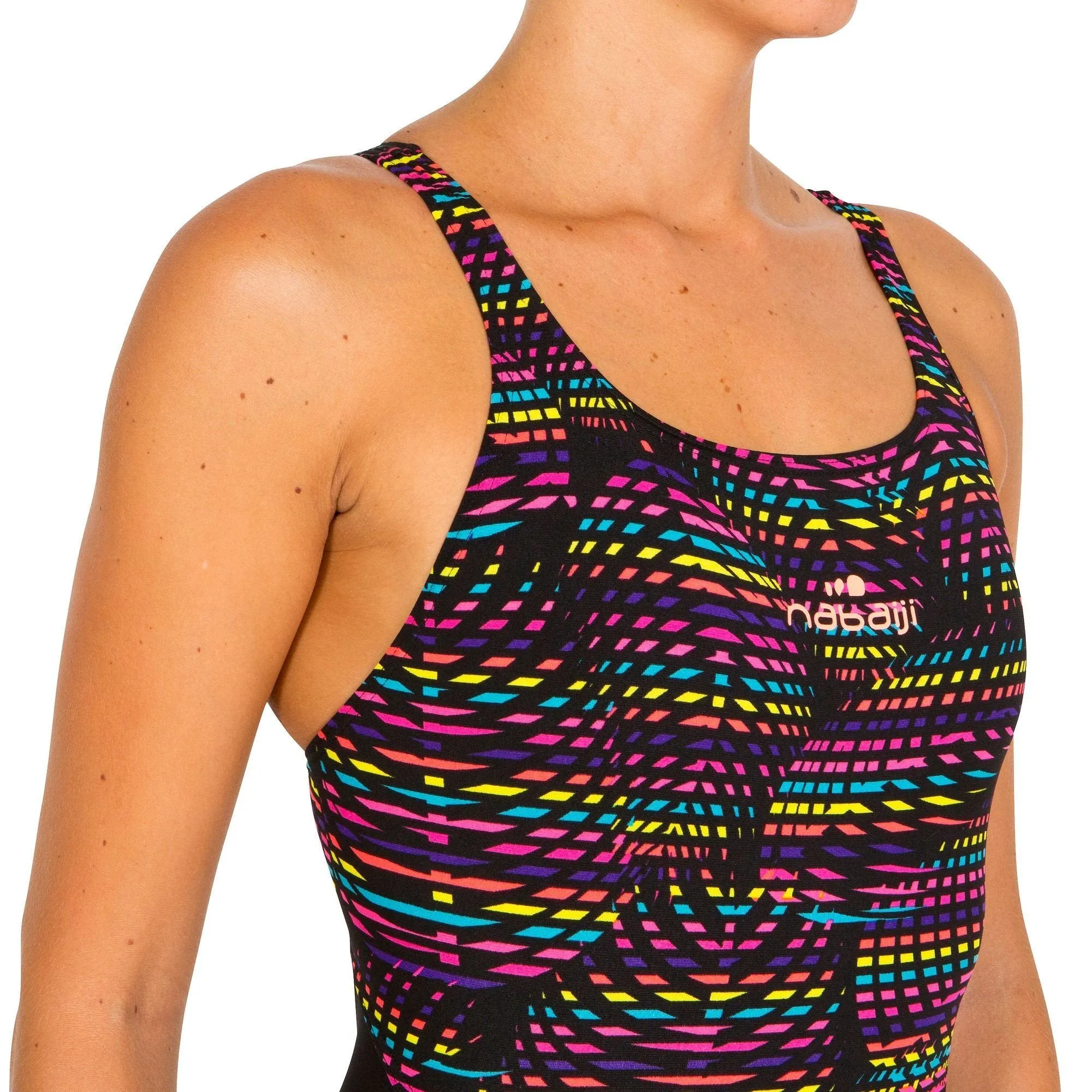 Women's One-Piece Swimsuit Pint Kamiye Plum chlorine resistant