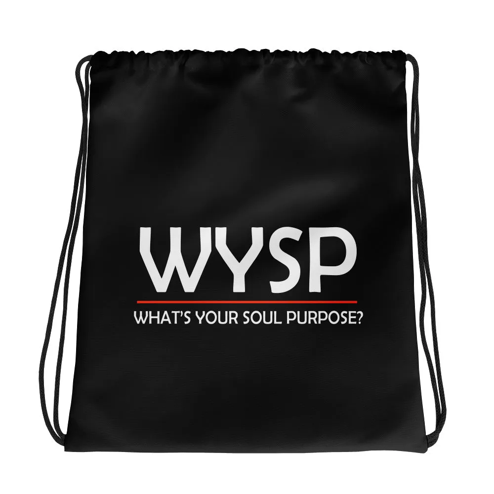 WYSP - What's Your Soul Purpose? - Bold - White - Drawstring bag
