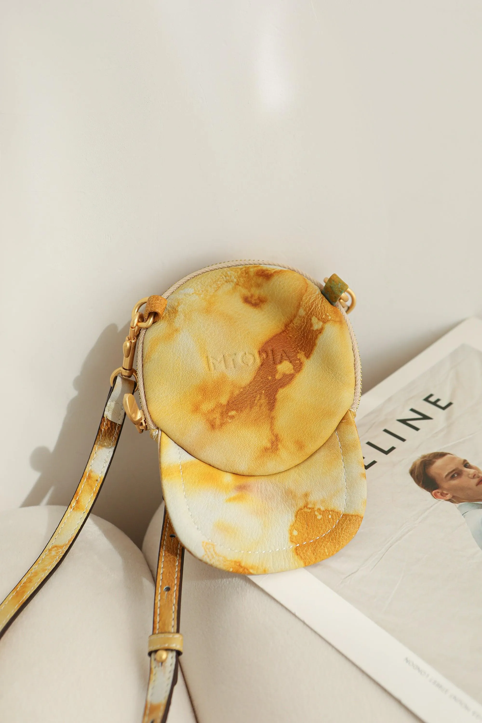 Yellow Cap Leather Mini Bag