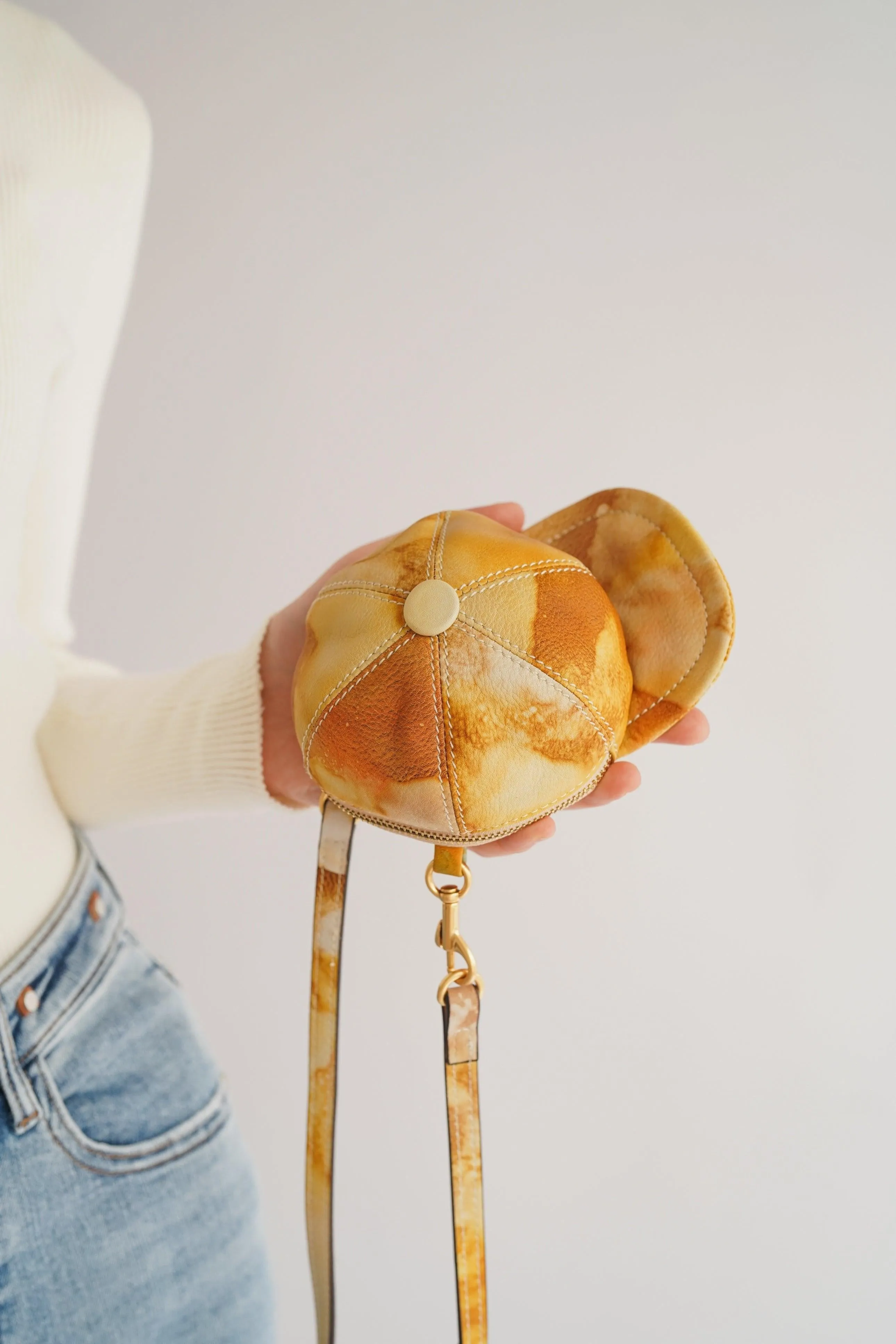 Yellow Cap Leather Mini Bag