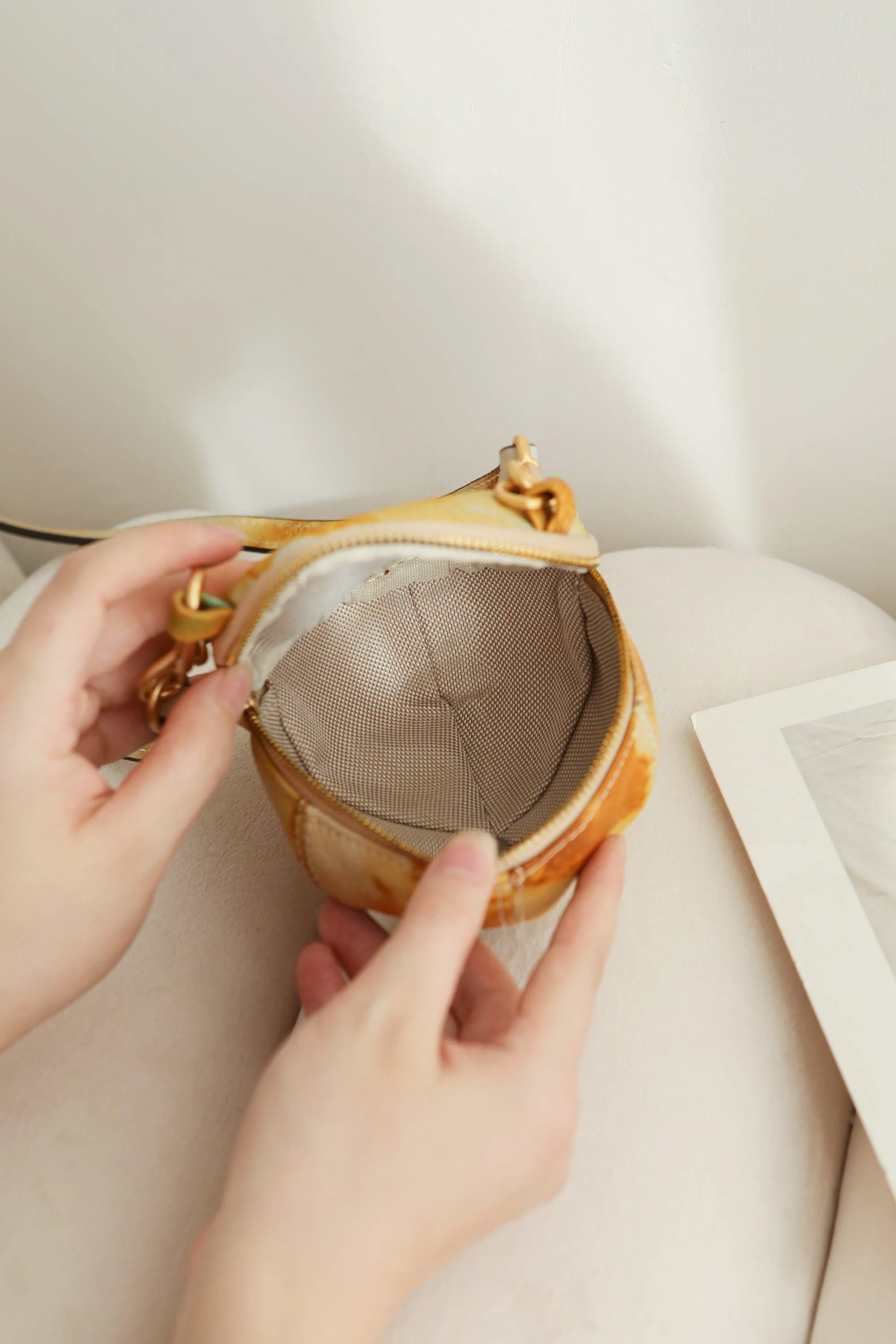 Yellow Cap Leather Mini Bag