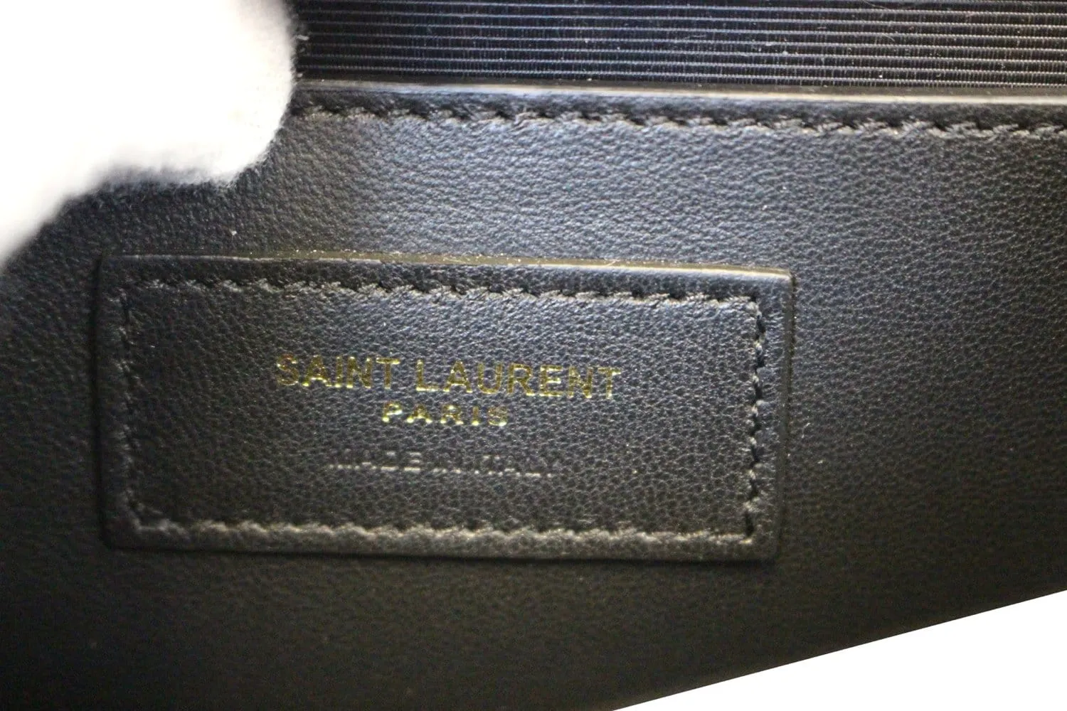 YVES SAINT LAURENT Crocodile Black Leather Gold Chain Clutch Crossbody Bag