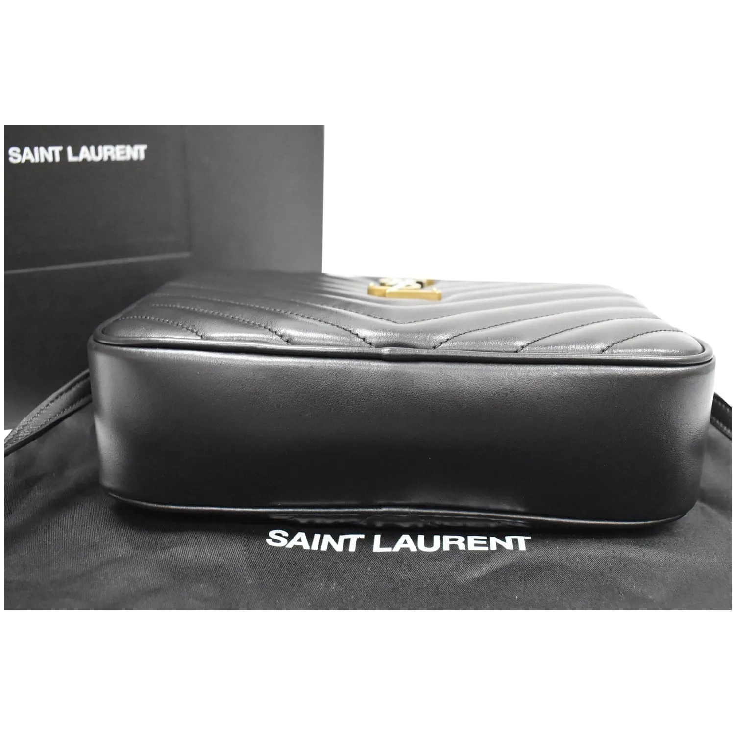 YVES SAINT LAURENT Lou Leather Camera Crossbody Bag Black