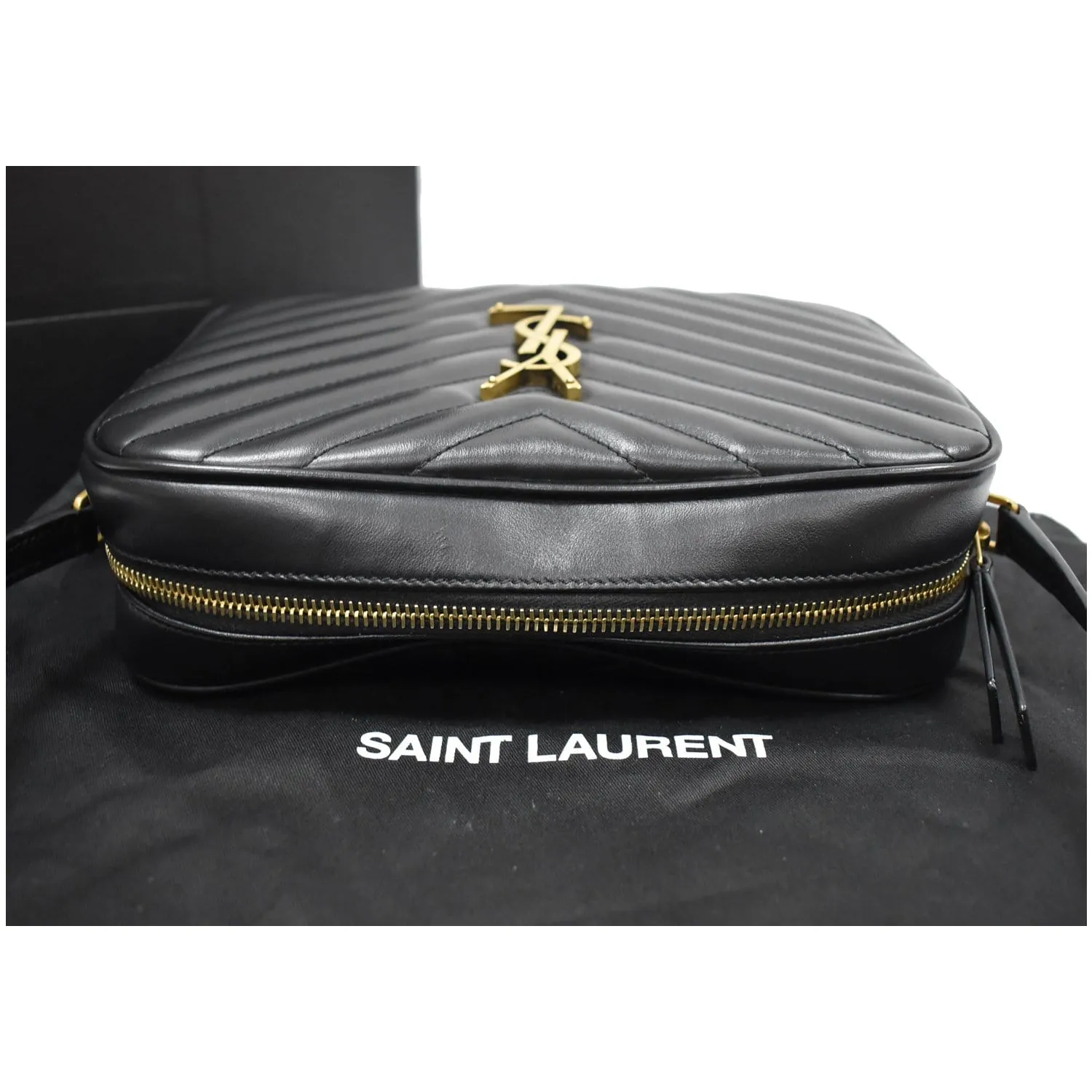 YVES SAINT LAURENT Lou Leather Camera Crossbody Bag Black
