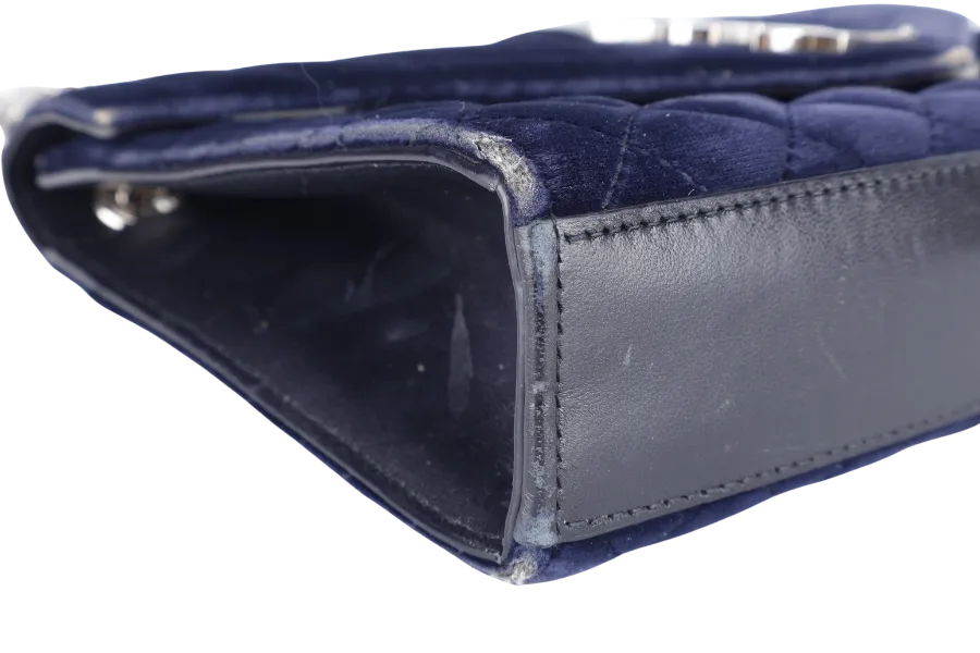 YVES SAINT LAURENT (YSL) SULPICE CROSSBODY NAVY SUEDE LEATHER BAG SILVER HARDWARE NO DUST COVER