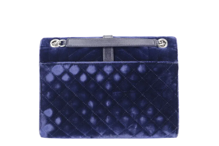 YVES SAINT LAURENT (YSL) SULPICE CROSSBODY NAVY SUEDE LEATHER BAG SILVER HARDWARE NO DUST COVER
